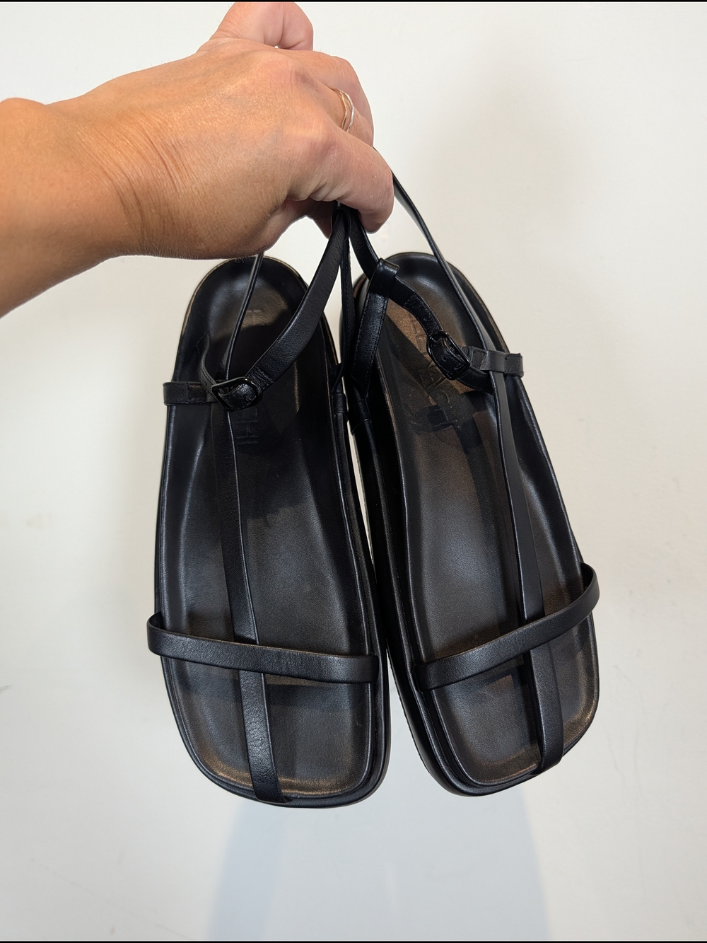 JVAM Cyber Black Strappy Sandals, Size 38 - Picture 5 of 6